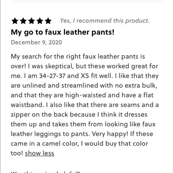 JCREW PIXIE PANT in FAUX LEATHER NWT sz MP - Picture 7 of 7